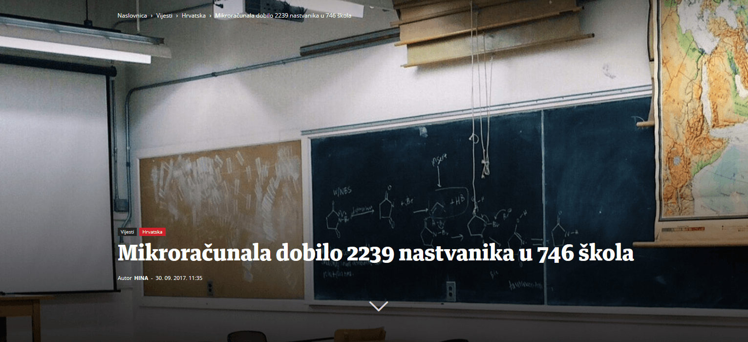 Mikroračunala dobilo 2239 nastvanika u 746 škola